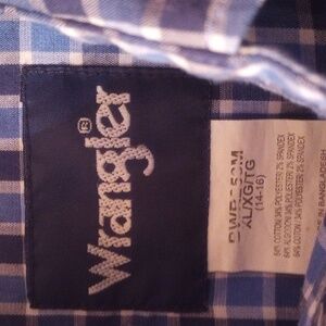 Boys Wrangler Snap Size XL 14-16